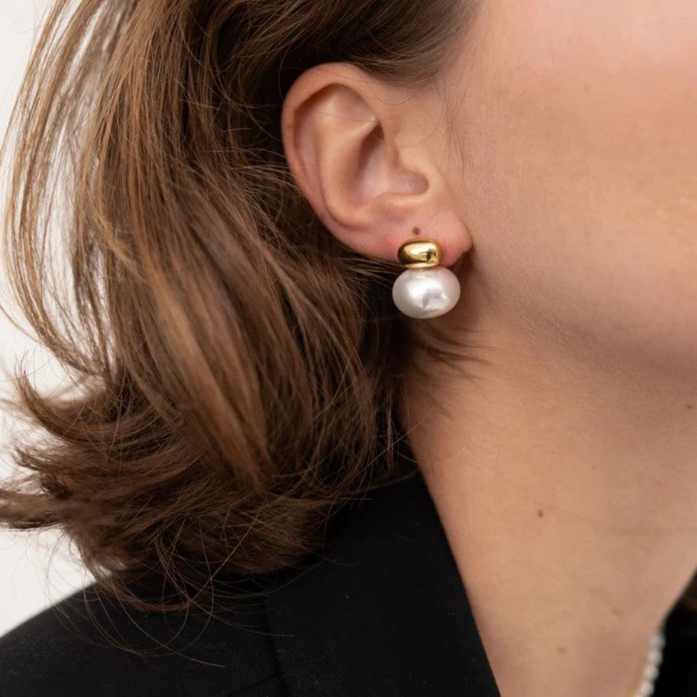 Binary Pearl Glow Earrings - Father and Daughter Jewelry