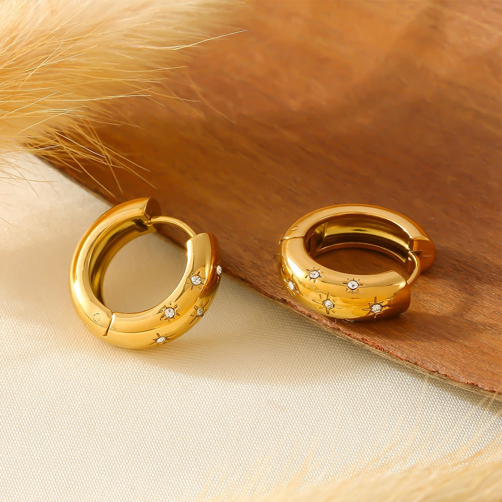 Starlit Glow Hoop Earrings