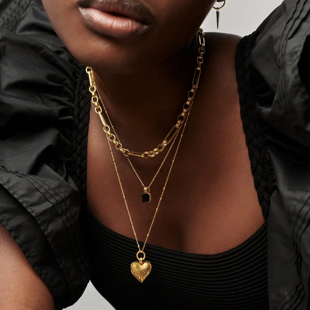 Golden Radiance Heart Necklace