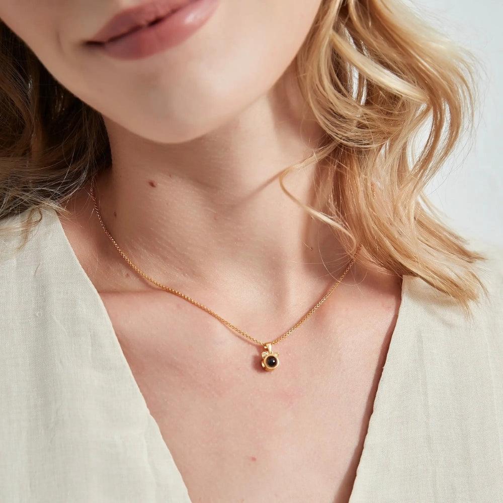Cat Ears Projection Necklace - Father and Daughter Jewelry
