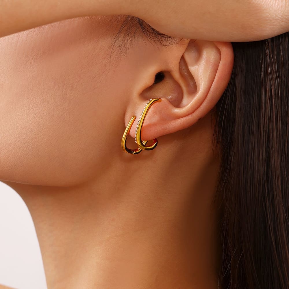 Curved Radiance Hoop Earrings