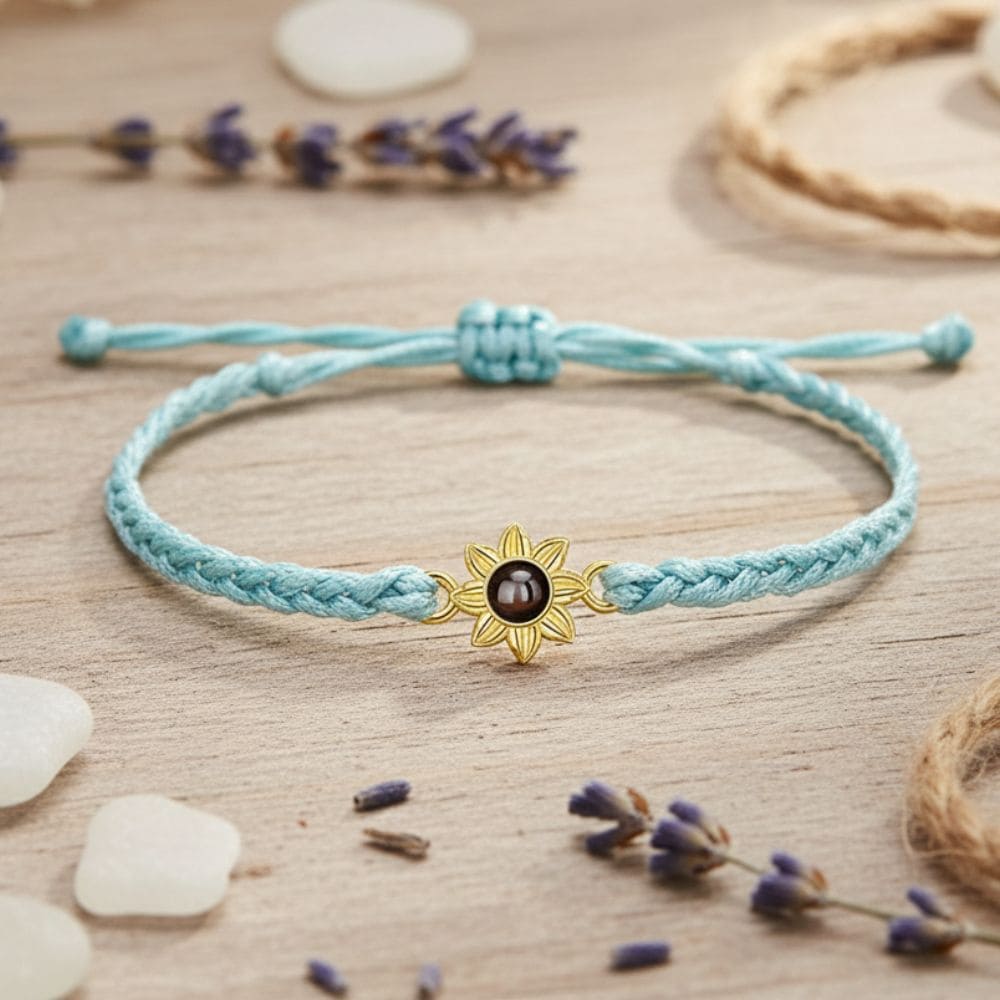 Sunflower Woven Photo Projection Bracelet
