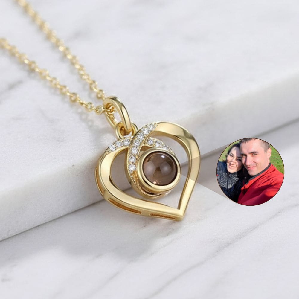 Infinity Heart Projection Necklace