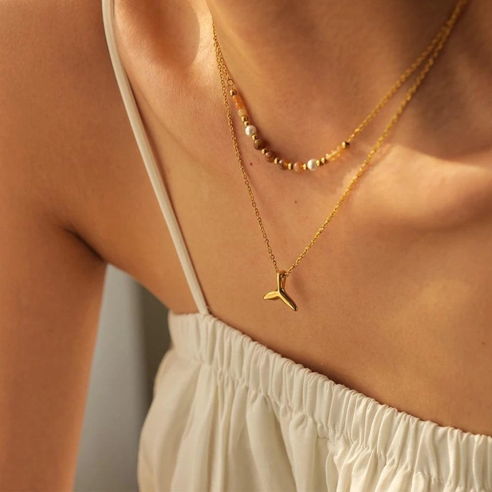 Ocean Soul Layered Necklace - Father and Daughter Jewelry