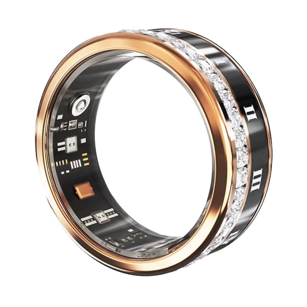Diamond Inlaid Smart Ring Rose Gold