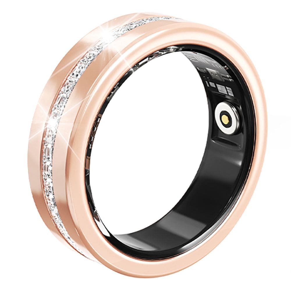 Diamond Inlaid Smart Ring Rose Gold