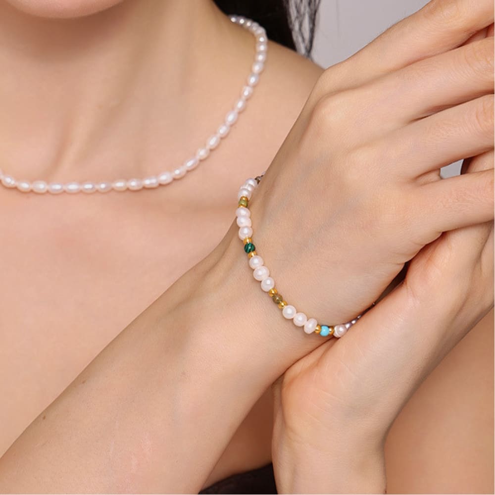 Seafoam Rhythm Pearl Bracelet