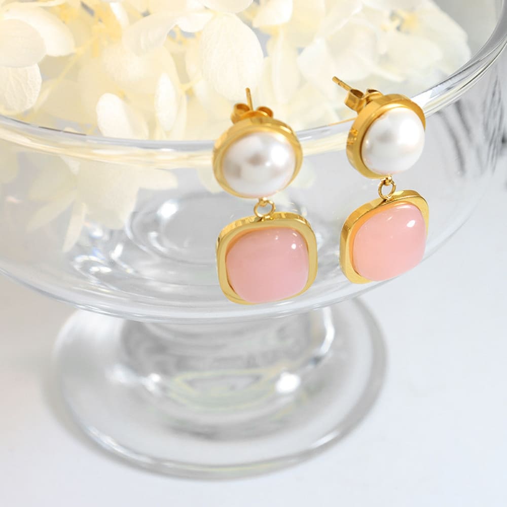 Rose Mist Drop Earrings