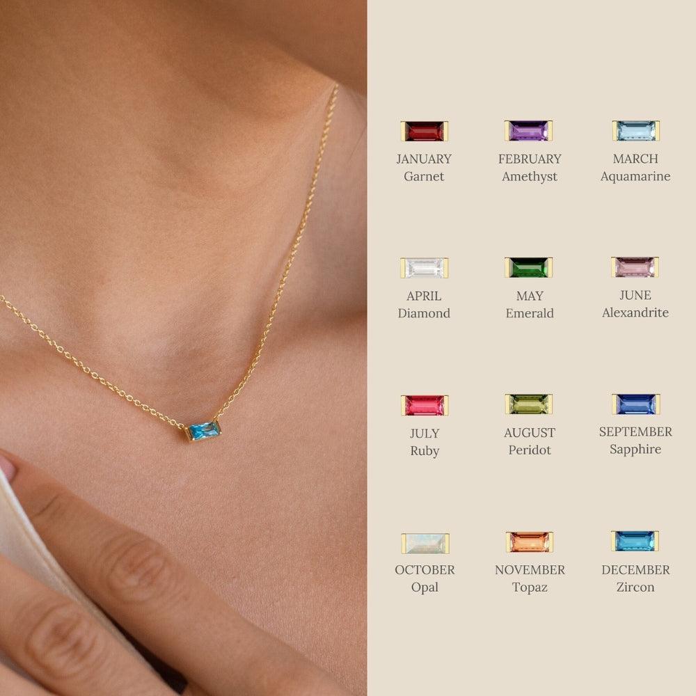 Birthstone Bar Necklace - Father and Daughter Jewelry
