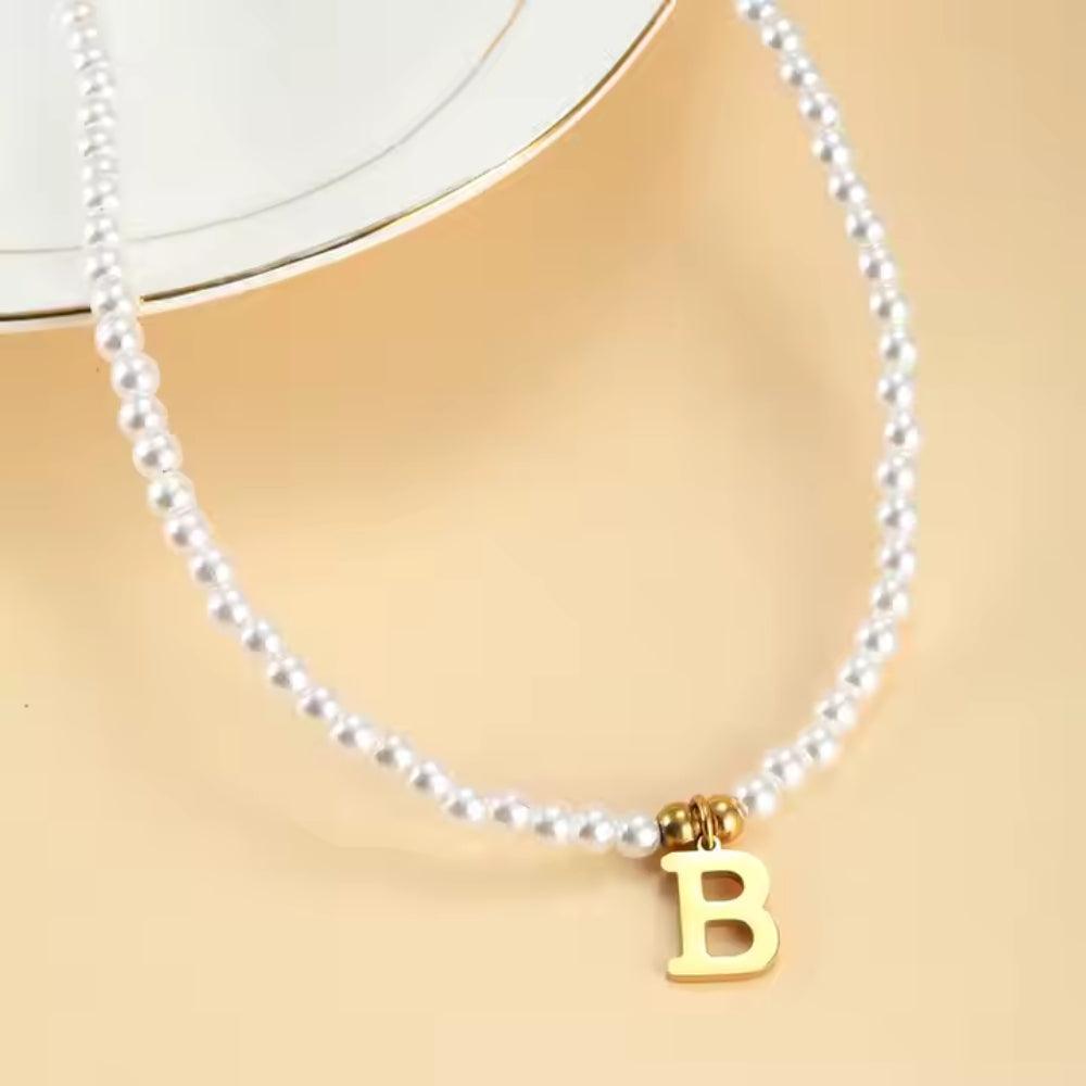 Pearl Initial Necklace - Father and Daughter Jewelry