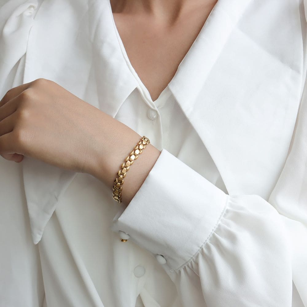 Golden Weave Chain Bracelet