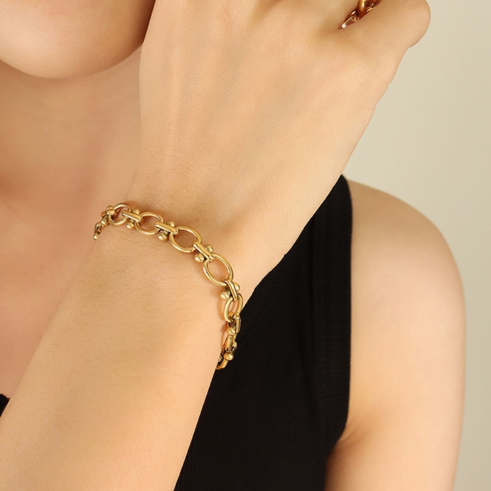 Golden Orbit Chain Bracelet