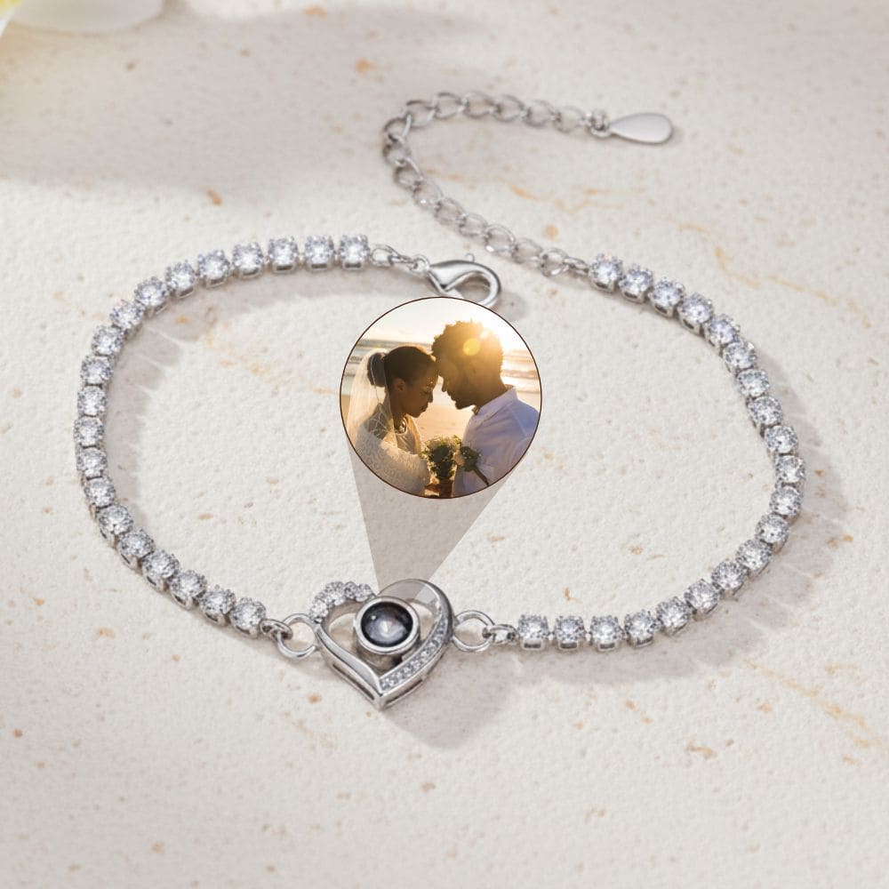 Heart Tennis Projection Bracelet