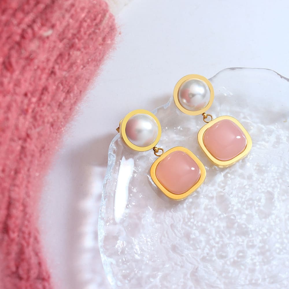 Rose Mist Drop Earrings