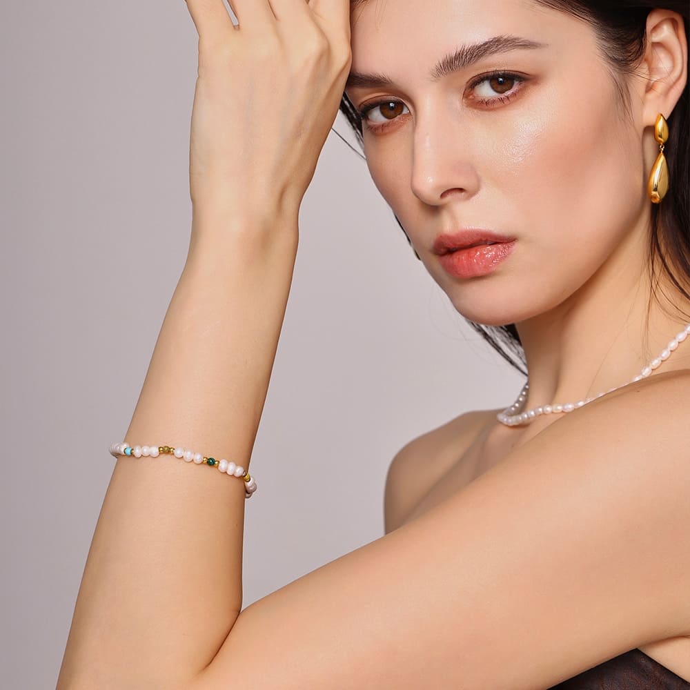 Seafoam Rhythm Pearl Bracelet