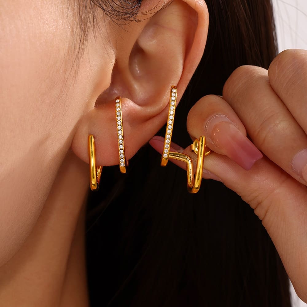 Curved Radiance Hoop Earrings