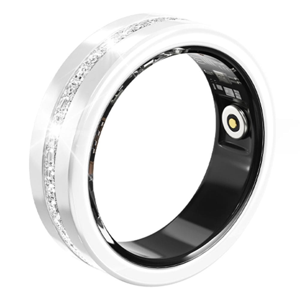 Diamond Inlaid Smart Ring Silver