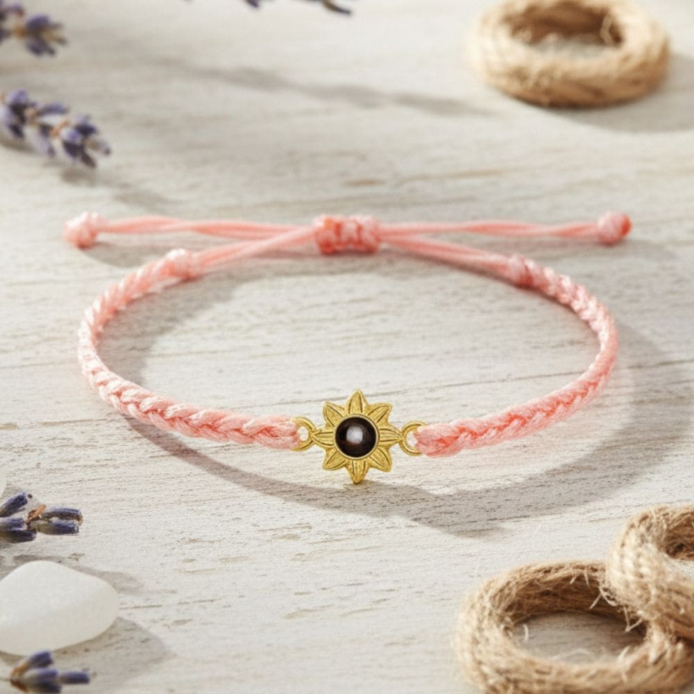 Sunflower Woven Photo Projection Bracelet