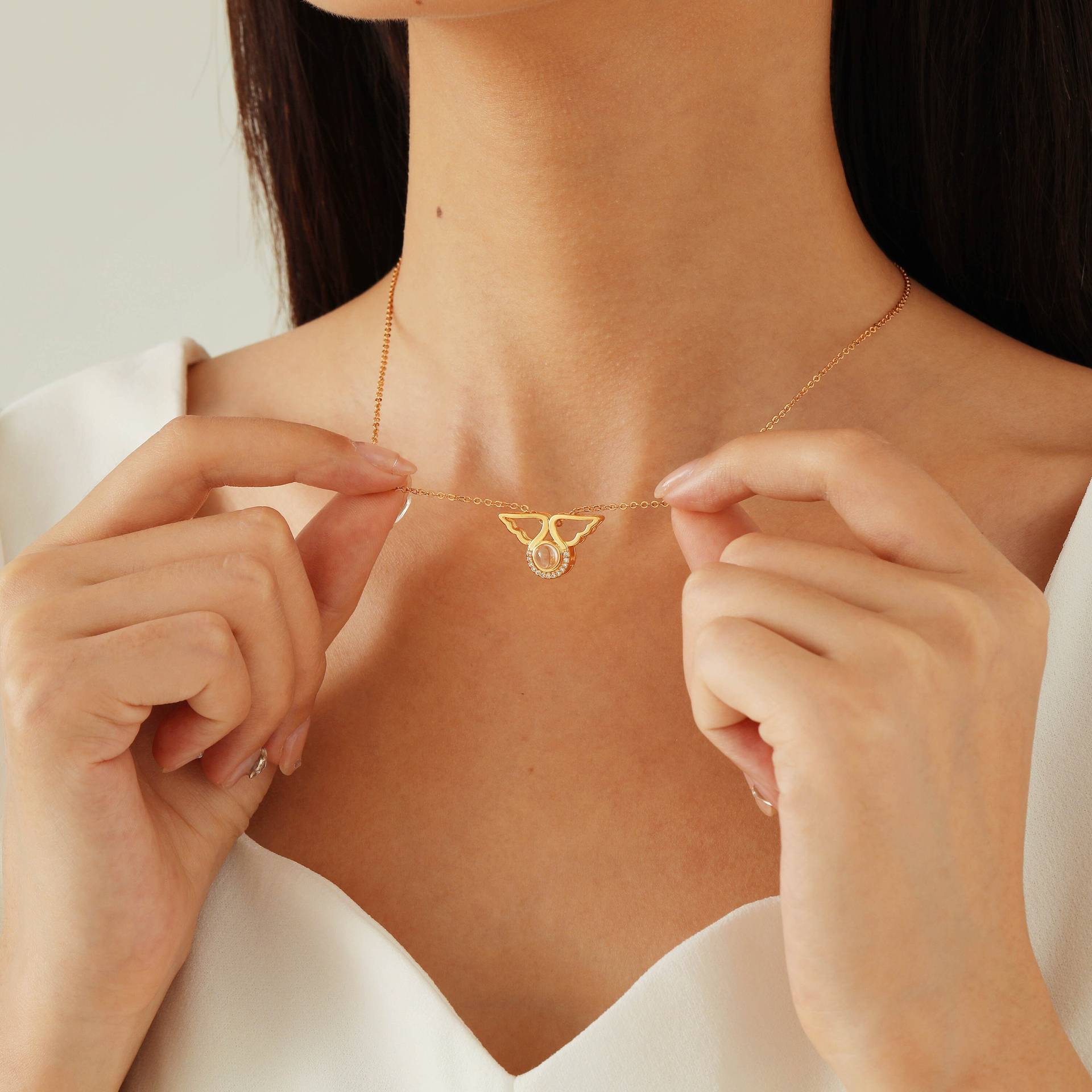 Angel Wings Photo Necklace