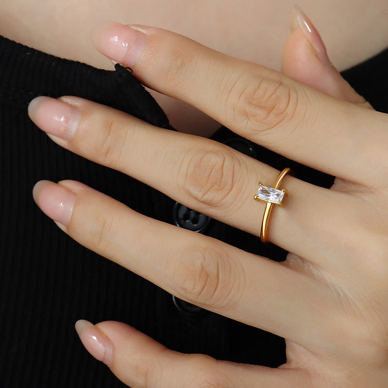 Rectangular Stone Ring