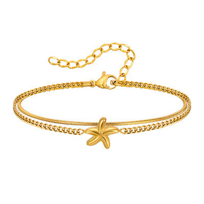Starfish Double Chain Bracelet