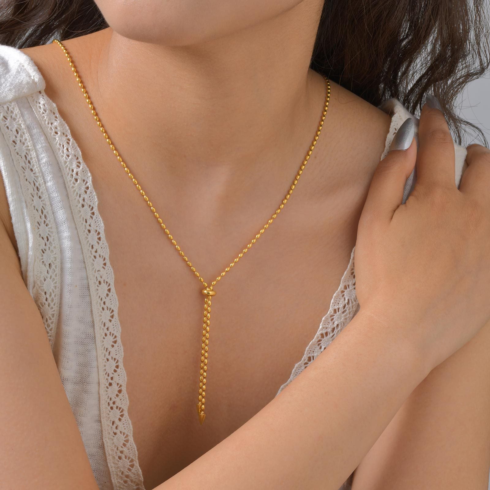 Adjustable Bead Chain Necklace