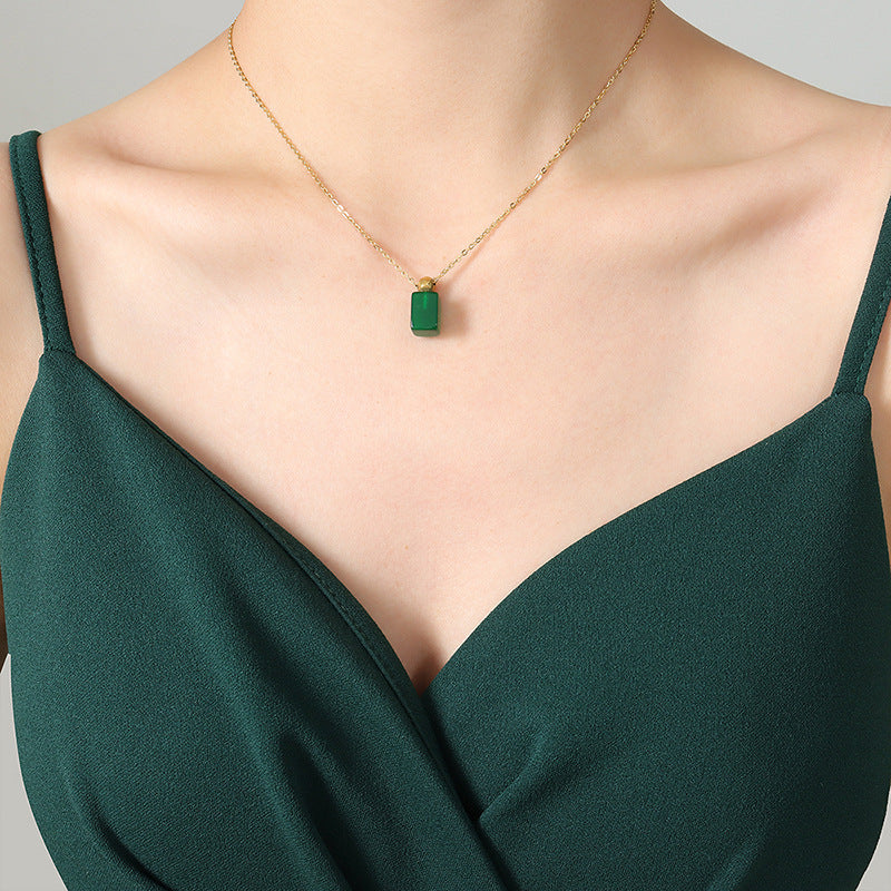 Emerald Mist Glass Necklace