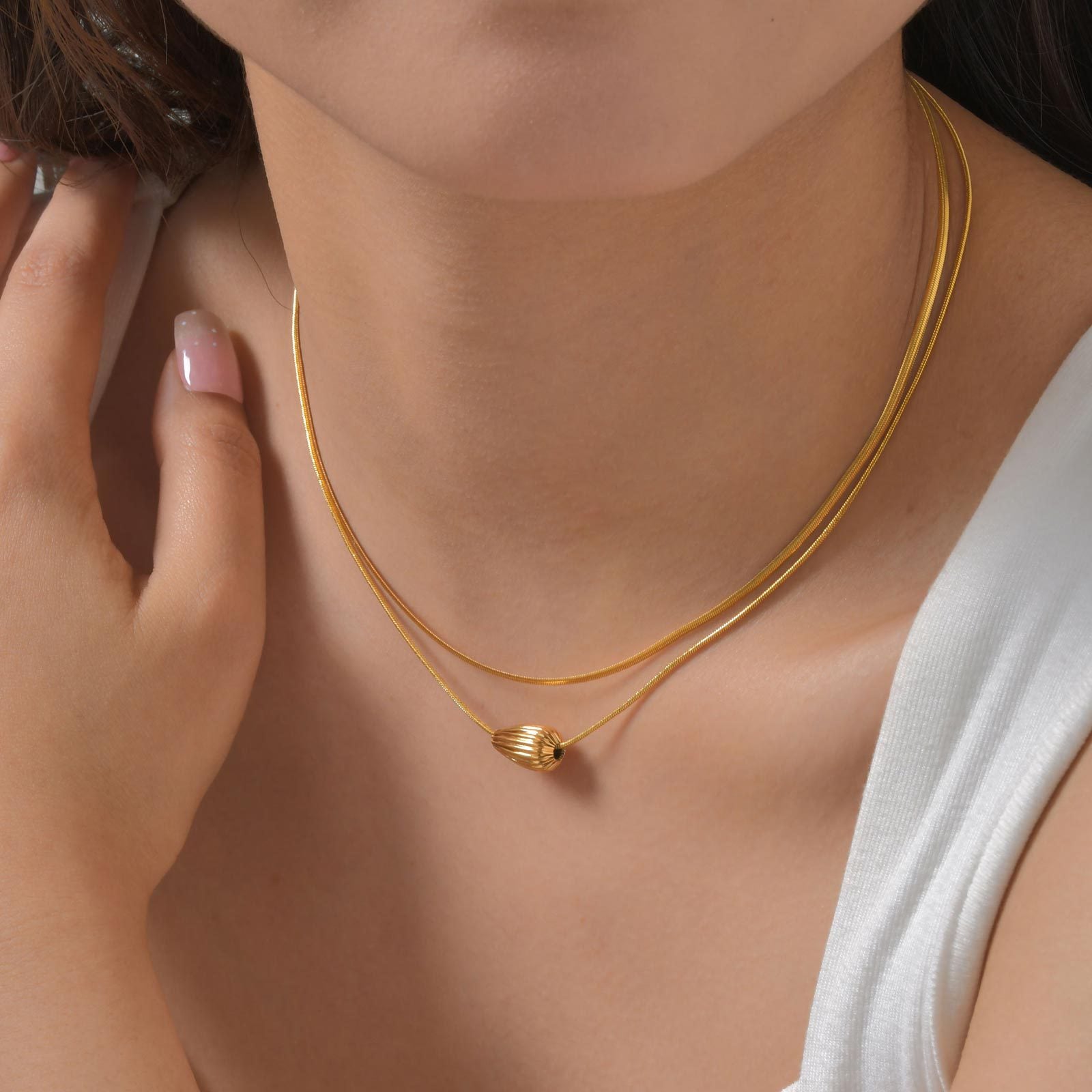 Layered Teardrop Necklace