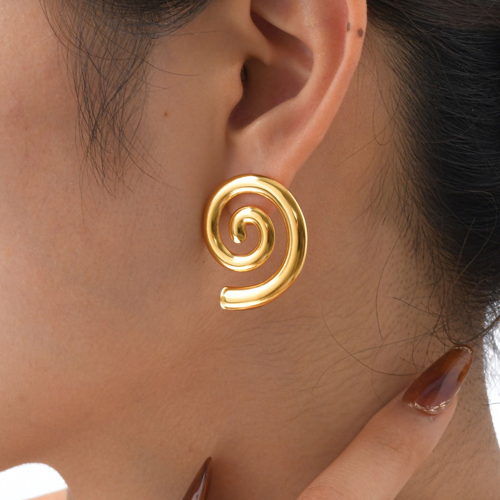 Gold Spiral Earrings