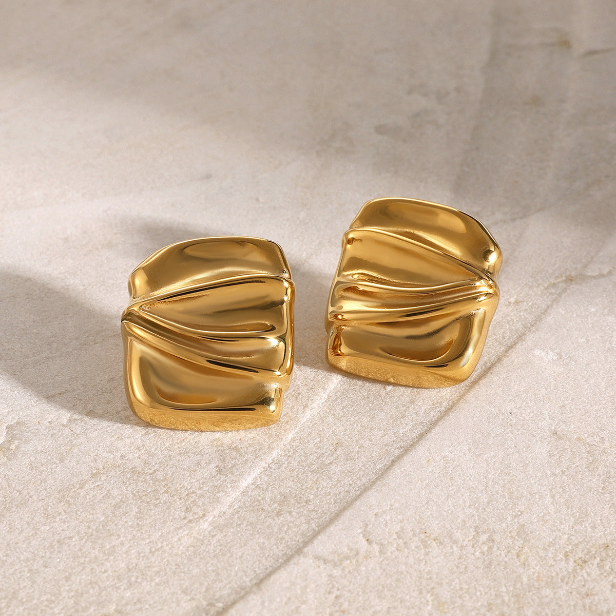 Folded Metal Earrings