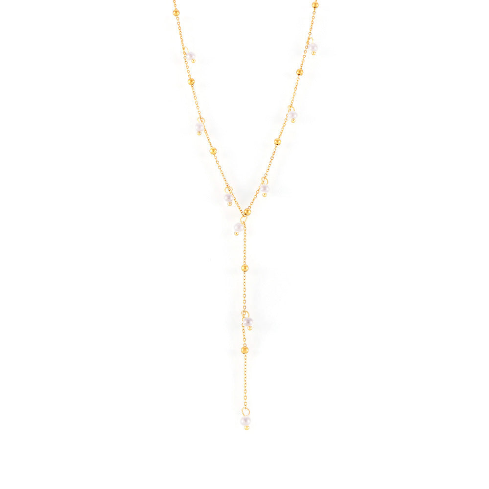 Dewdrop Y-Pearl Necklace