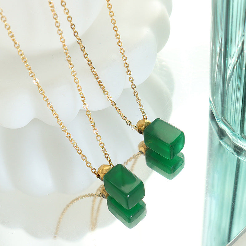 Emerald Mist Glass Necklace