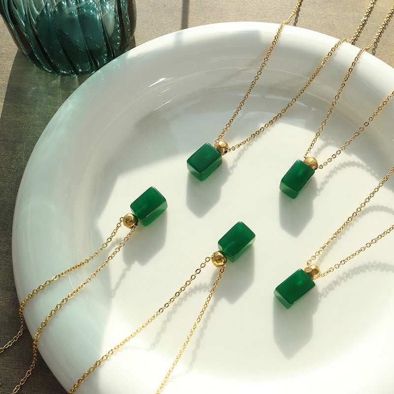 Emerald Mist Glass Necklace