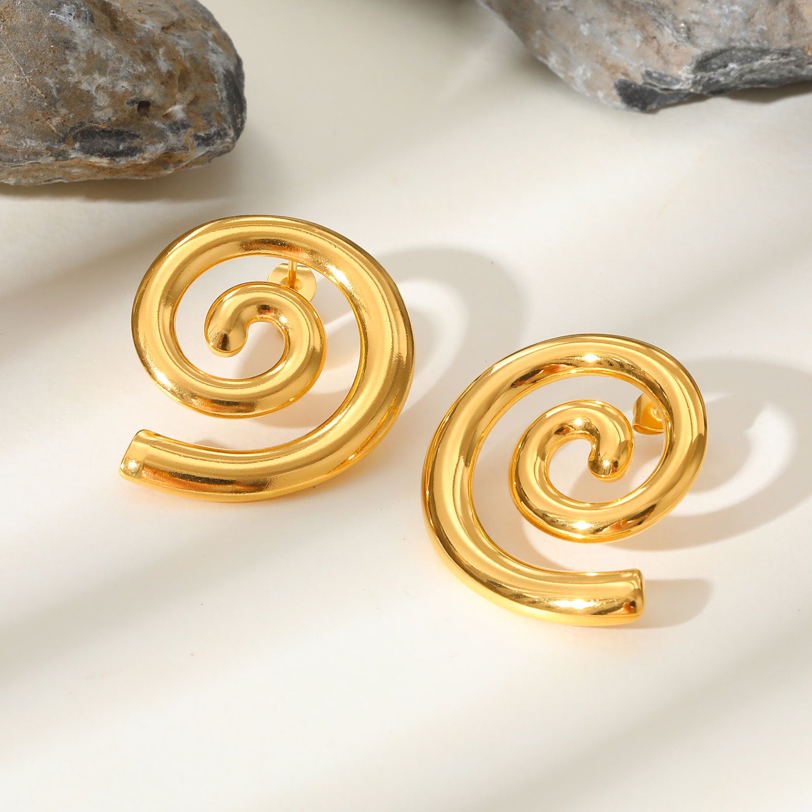 Gold Spiral Earrings