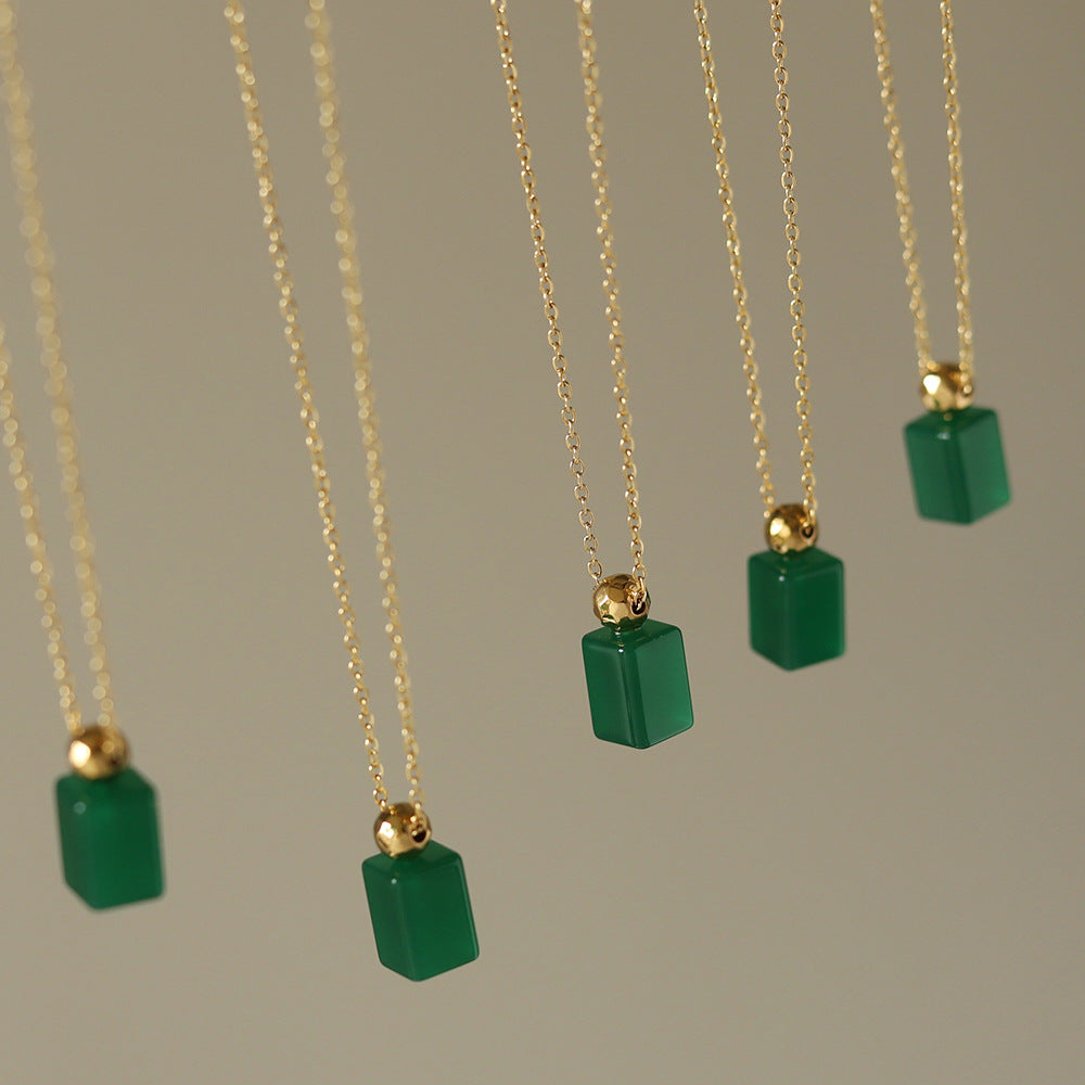 Emerald Mist Glass Necklace