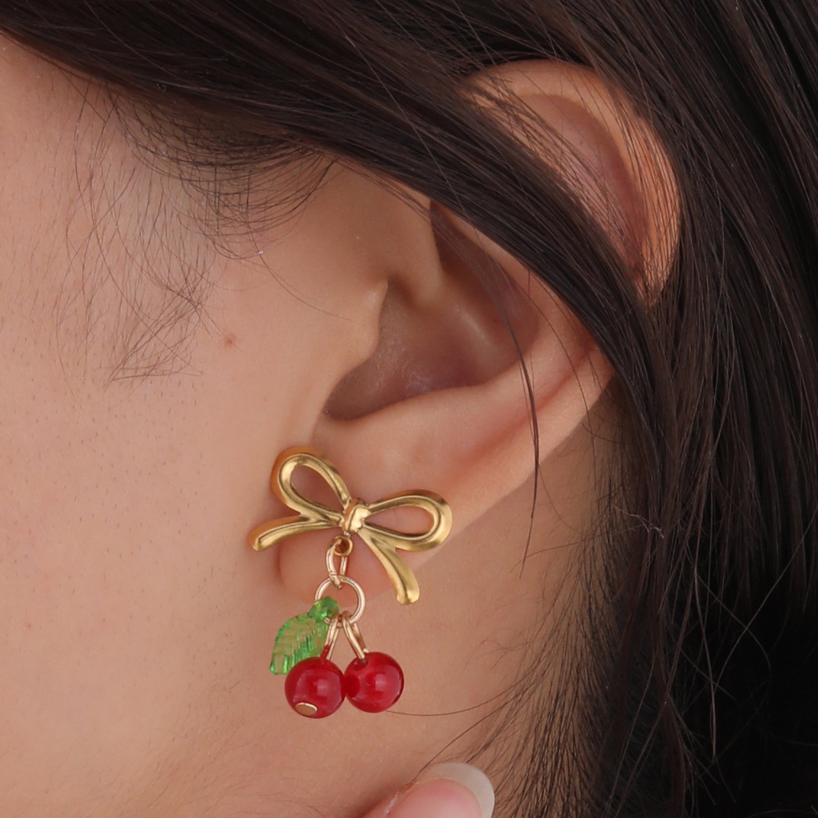 Cherry Bow Earrings