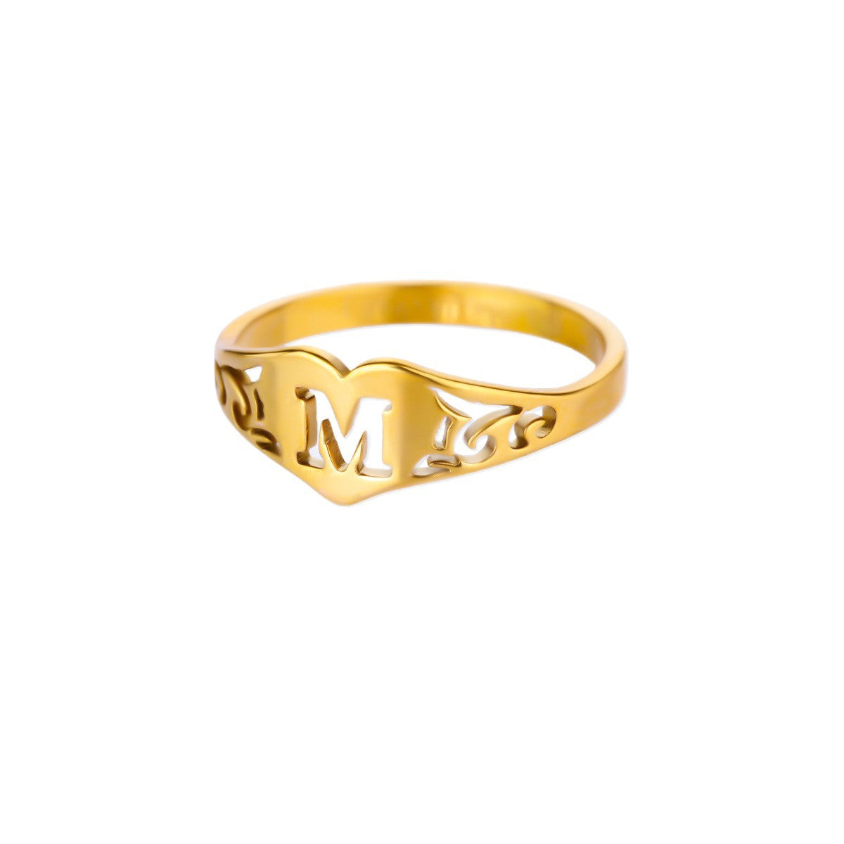 Heart Initial Cutout Ring