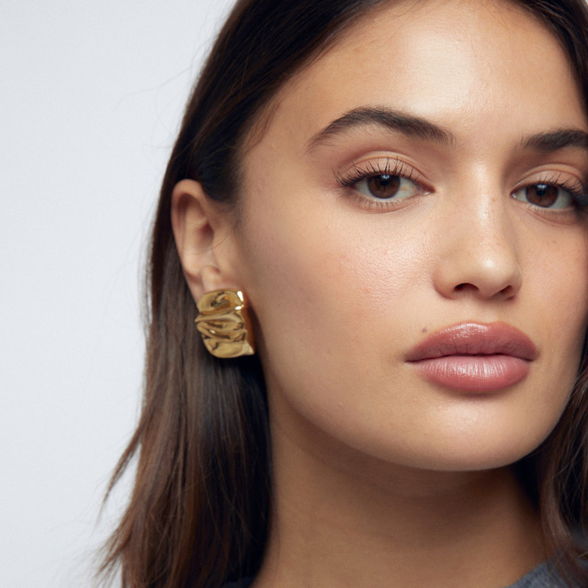 Folded Metal Earrings