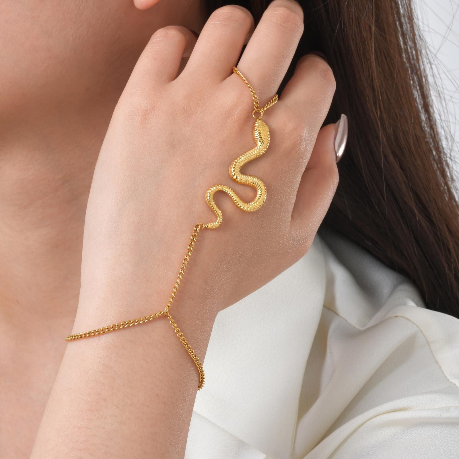 Snake Chain Hand Bracelet