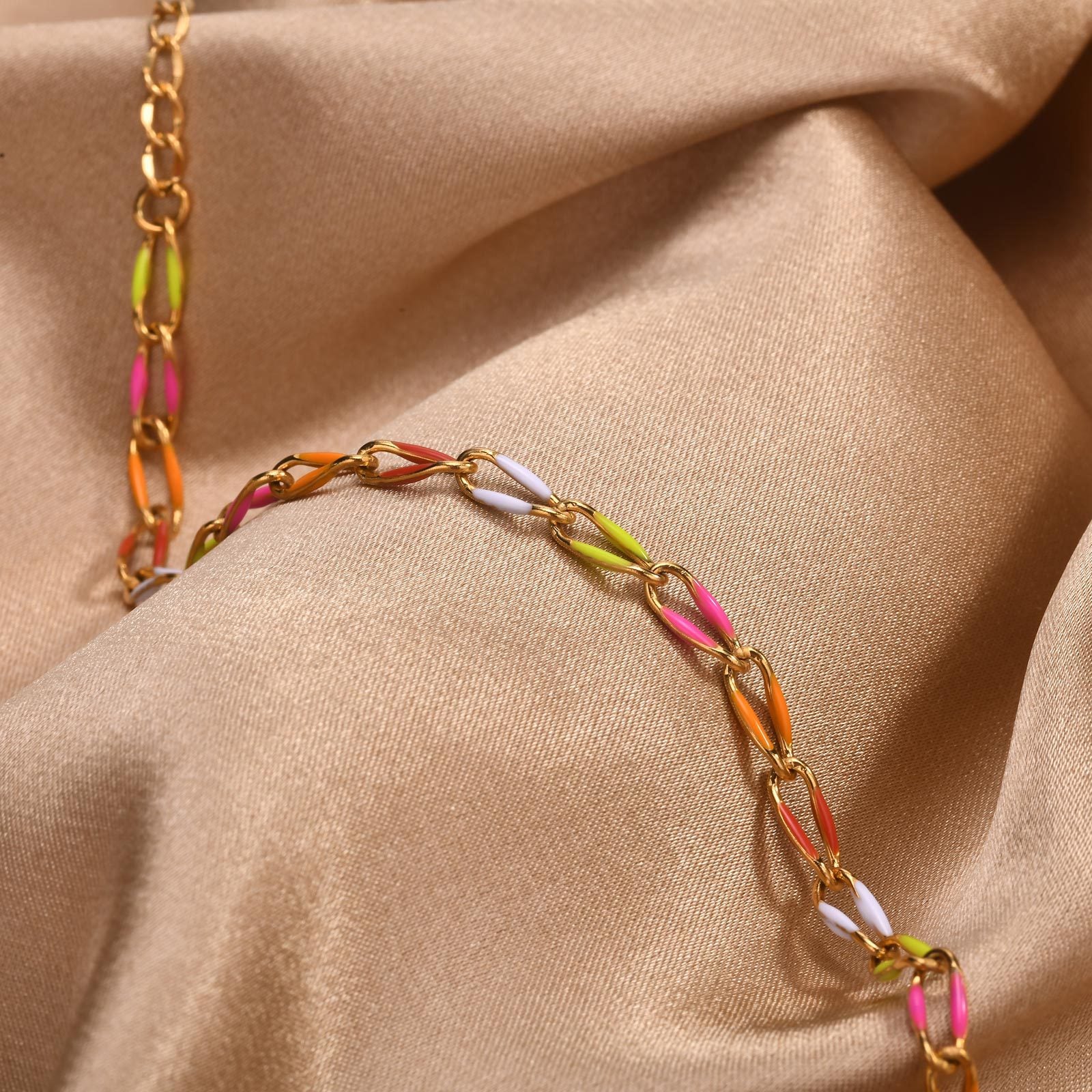 Colorful Enamel Chain Bracelet