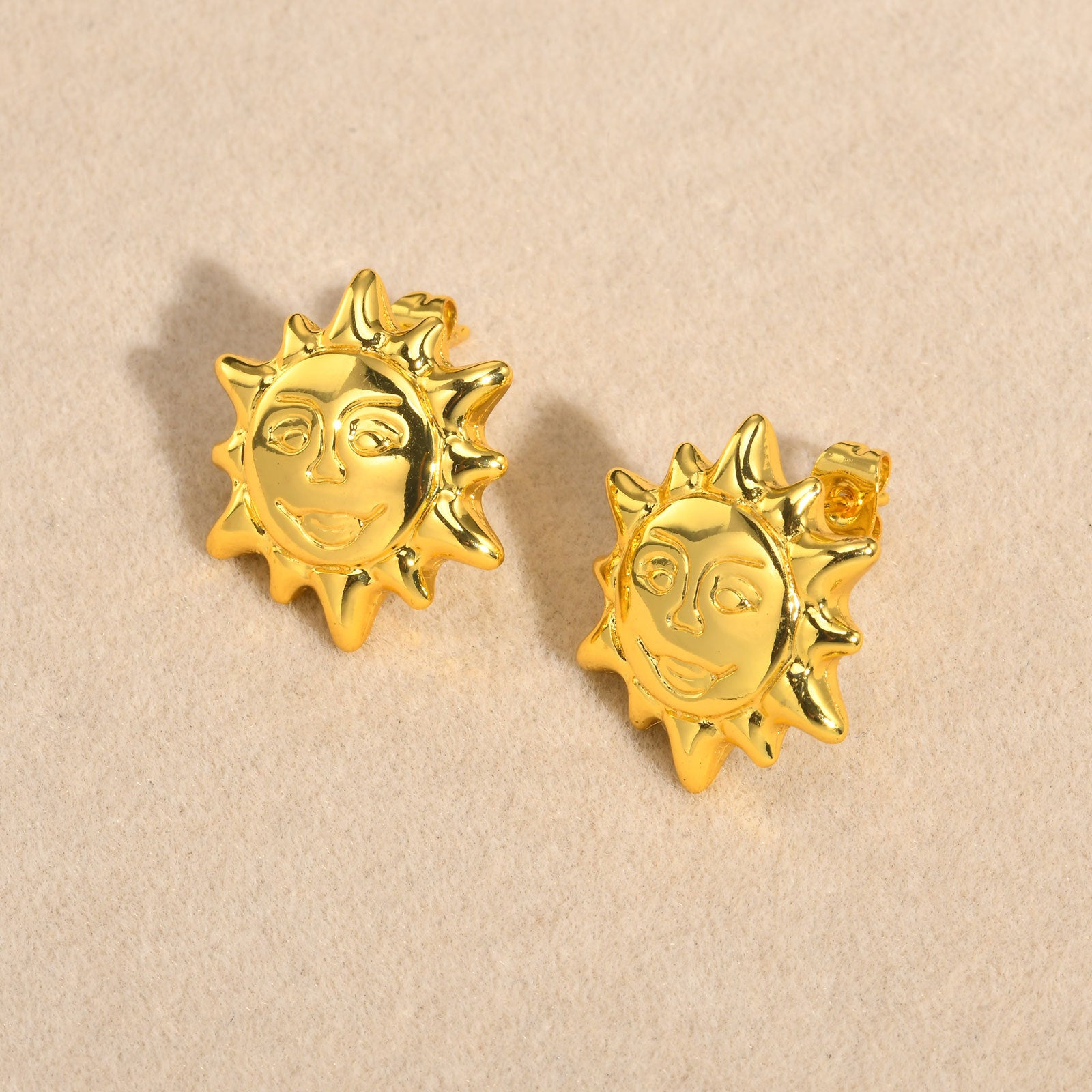 Sun Face Stud Earrings