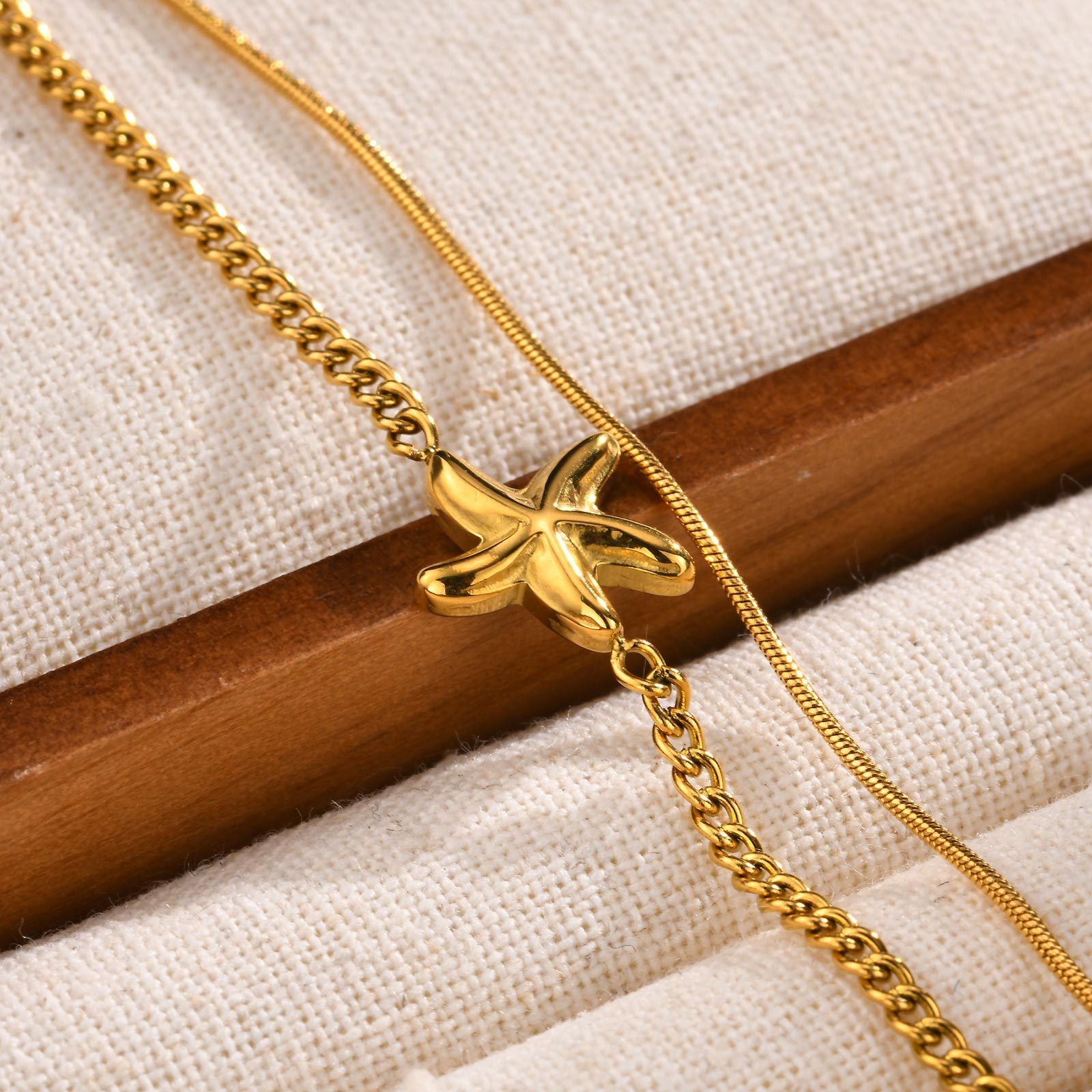 Starfish Double Chain Bracelet