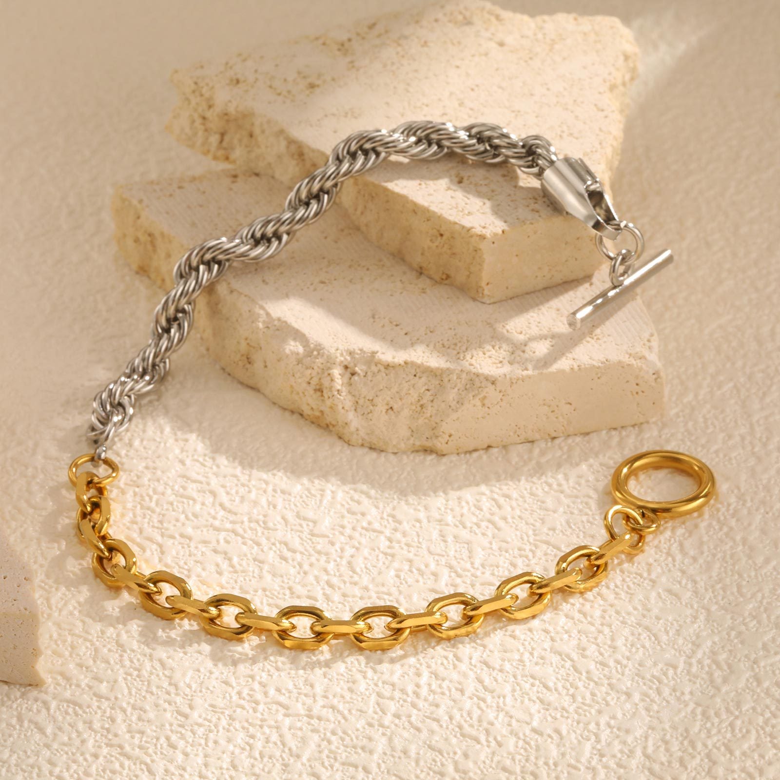 Two-Tone Chain Bracelet