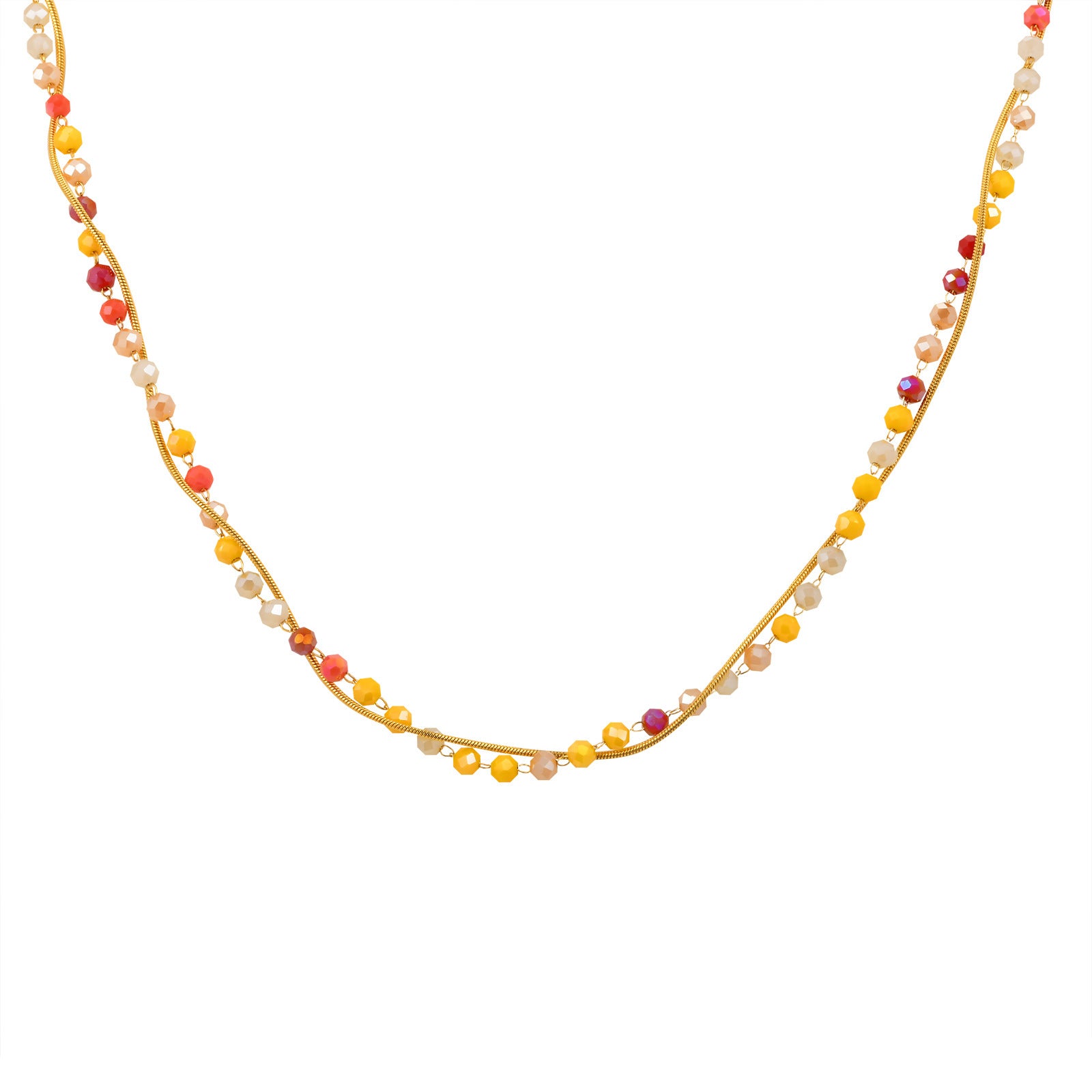 Colorful Beaded Snake Chain Necklace
