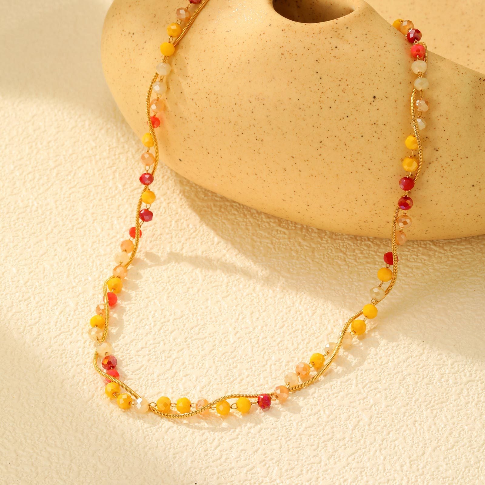 Colorful Beaded Snake Chain Necklace
