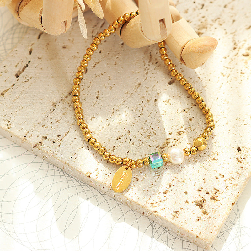 Good Luck Pearl Bead Bracelet