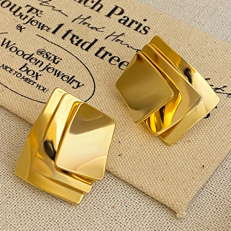 Layered Square Earrings
