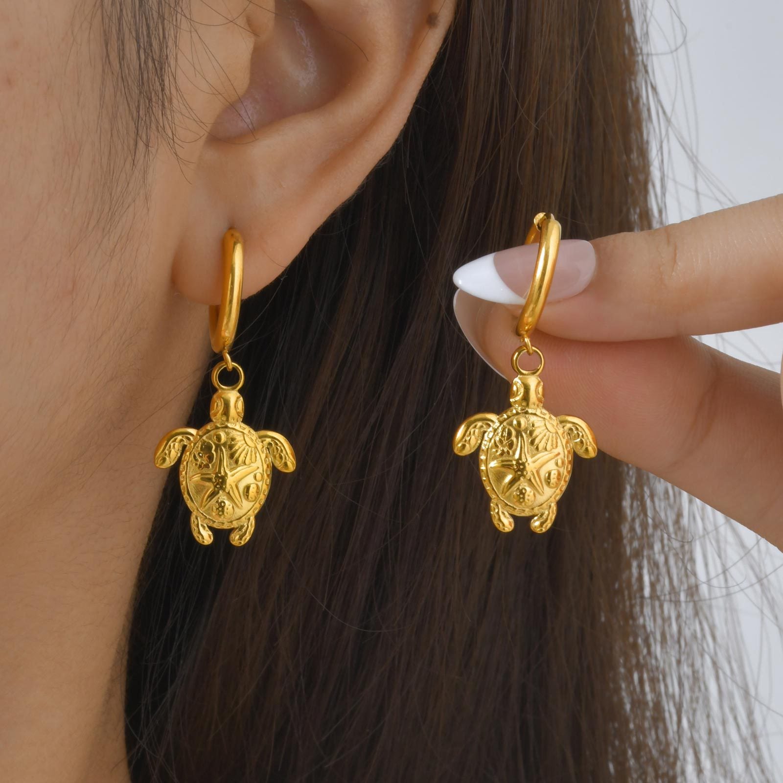 Turtle Drop Earrings