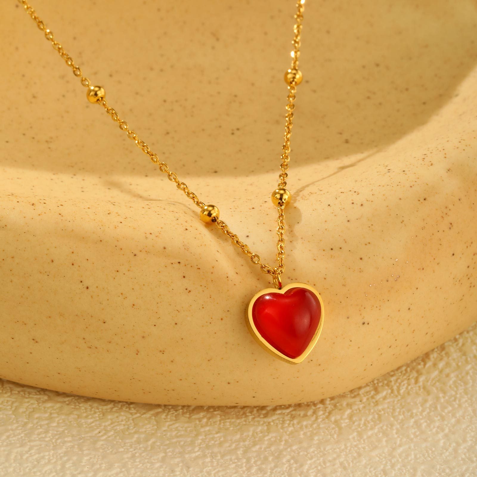 Red Heart Pendant Necklace