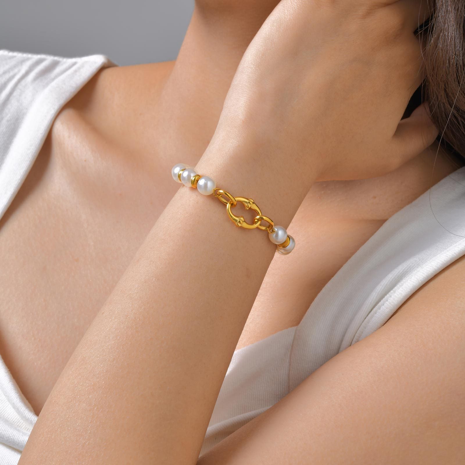 Pearl Chain Link Bracelet